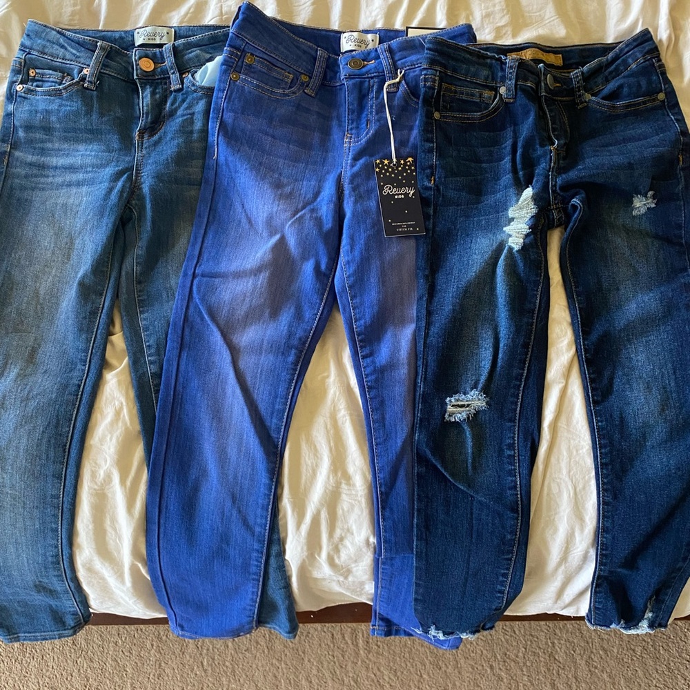 Set of 3 Girls’ Jeans - Size 8 - New and pre-owned